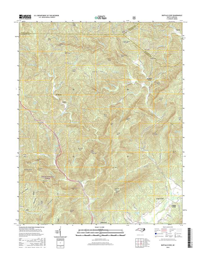 Buffalo Cove North Carolina  - 24k Topo Map