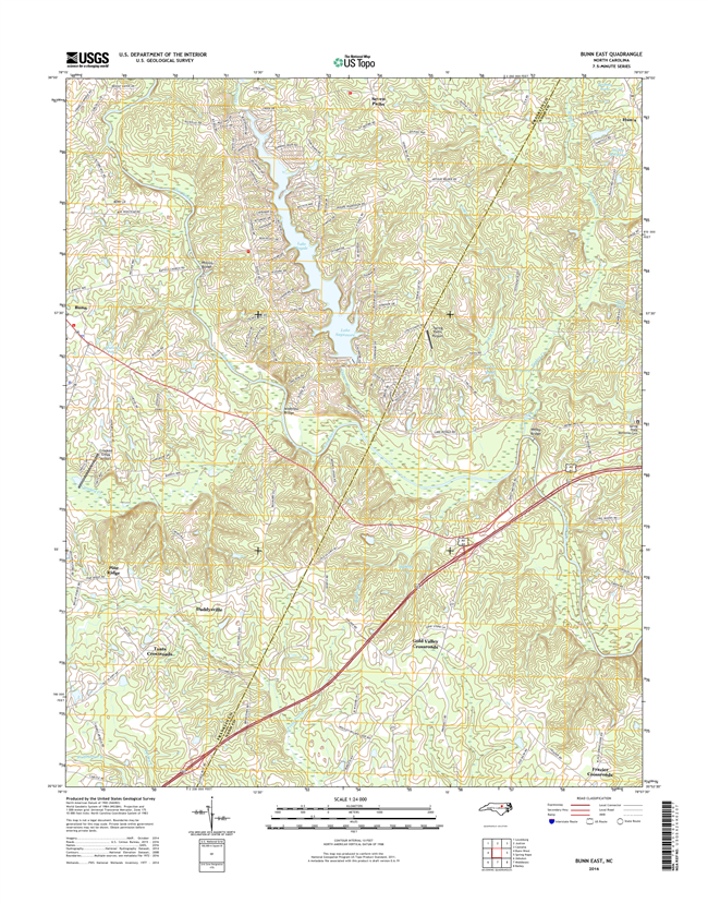 Bunn East North Carolina  - 24k Topo Map