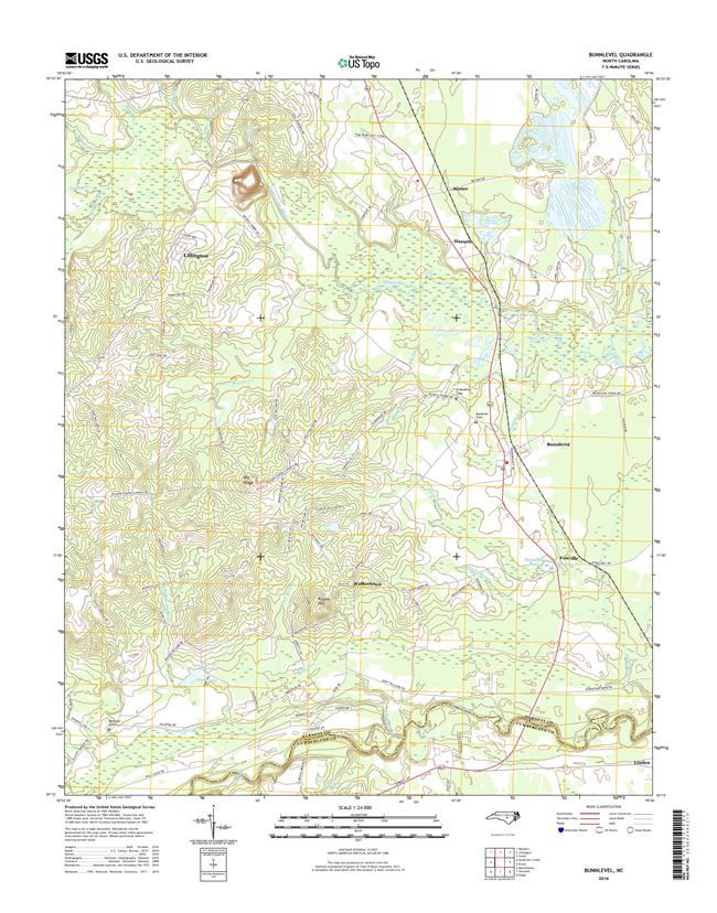 Bunnlevel North Carolina  - 24k Topo Map