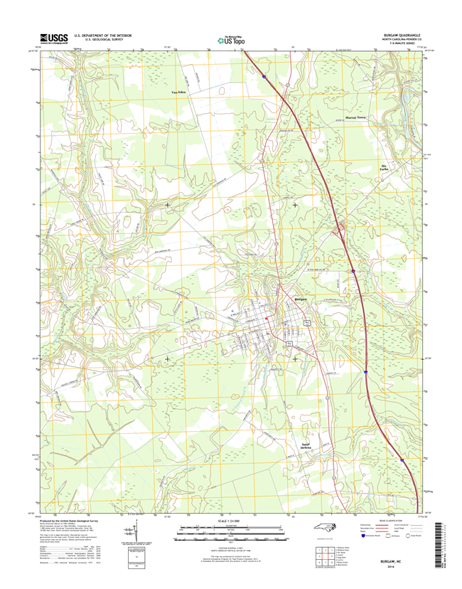 Burgaw North Carolina  - 24k Topo Map