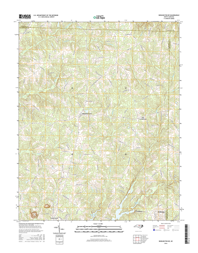 Burlington NE North Carolina  - 24k Topo Map