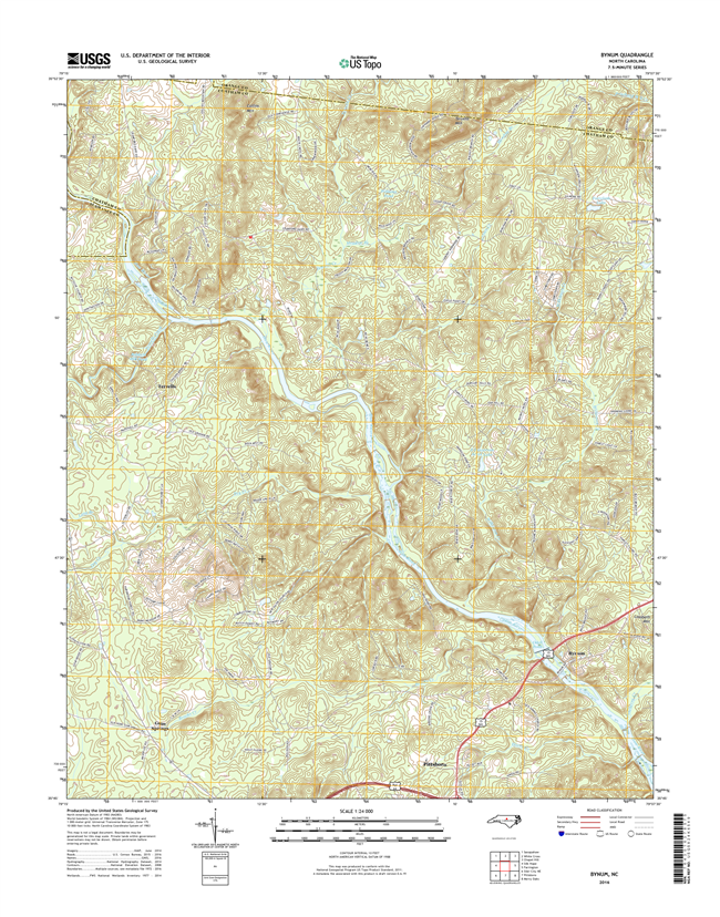 Bynum North Carolina  - 24k Topo Map