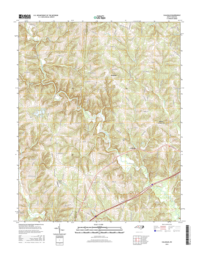 Calahaln North Carolina  - 24k Topo Map