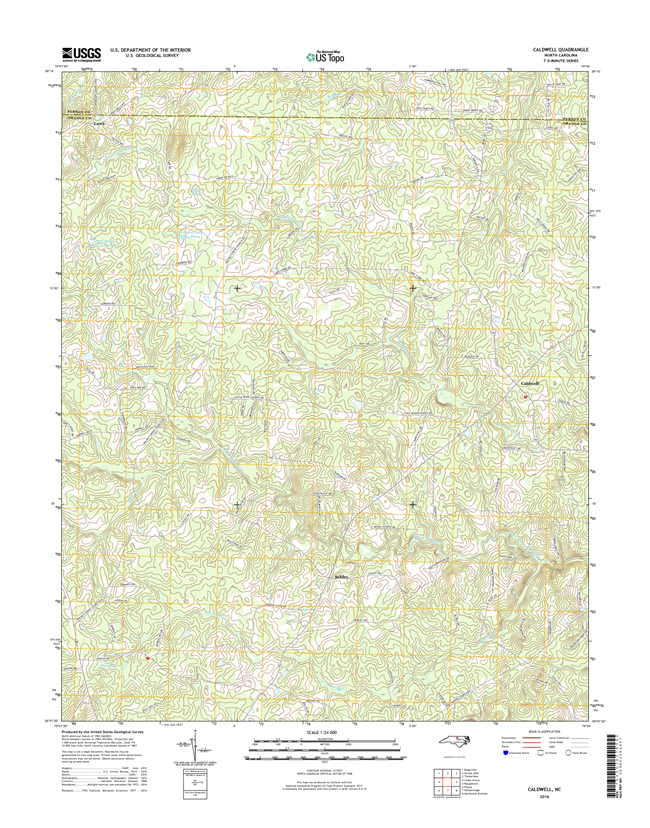 Caldwell North Carolina  - 24k Topo Map