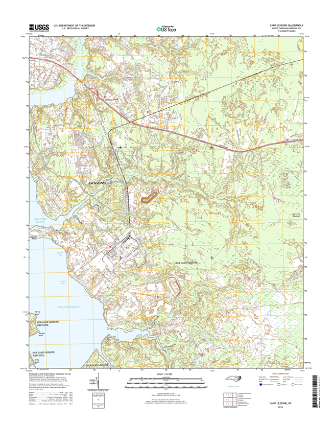Camp Lejeune North Carolina  - 24k Topo Map