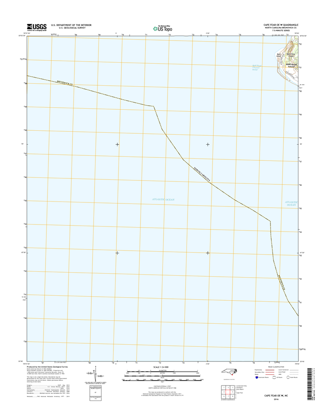 Cape Fear OE W North Carolina  - 24k Topo Map