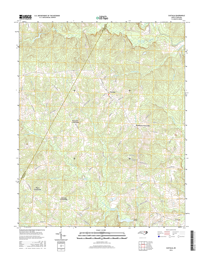 Castalia North Carolina  - 24k Topo Map