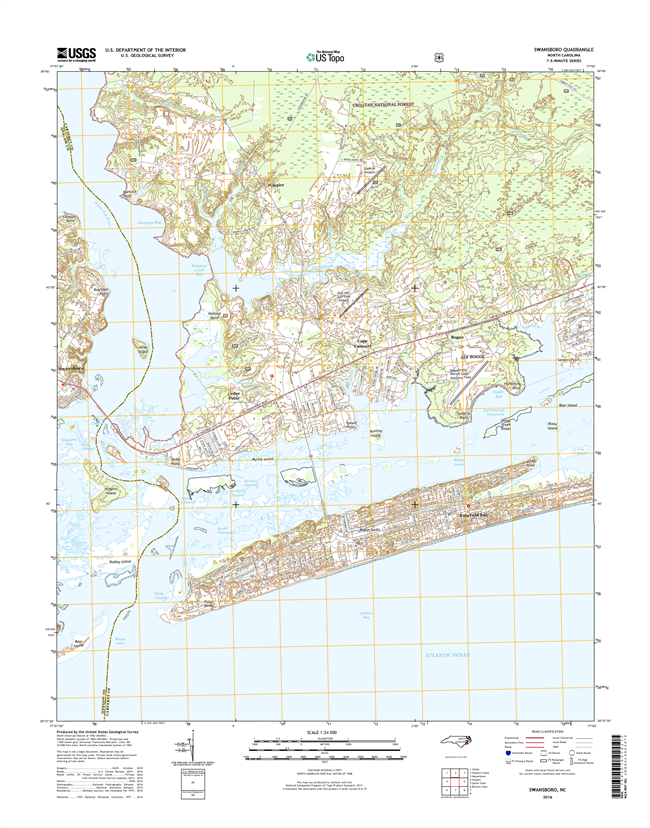 Swansboro North Carolina  - 24k Topo Map