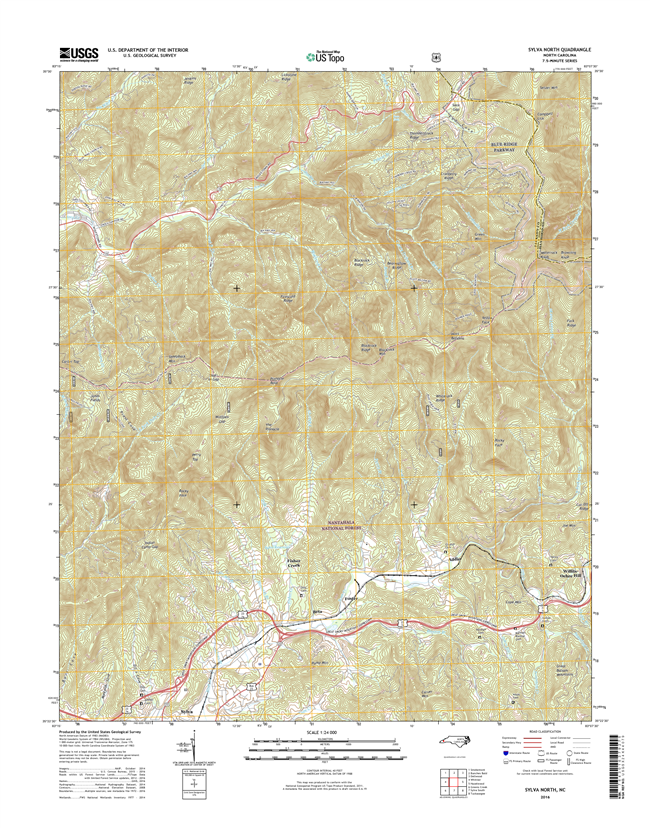 Sylva North North Carolina  - 24k Topo Map