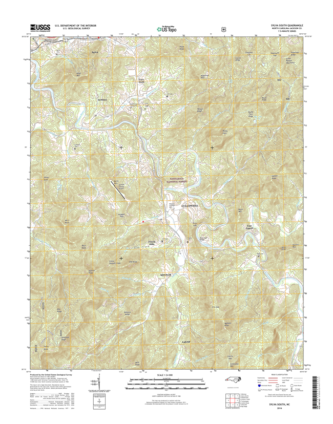 Sylva South North Carolina  - 24k Topo Map