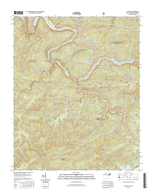 Tapoco North Carolina - Tennesseee - 24k Topo Map