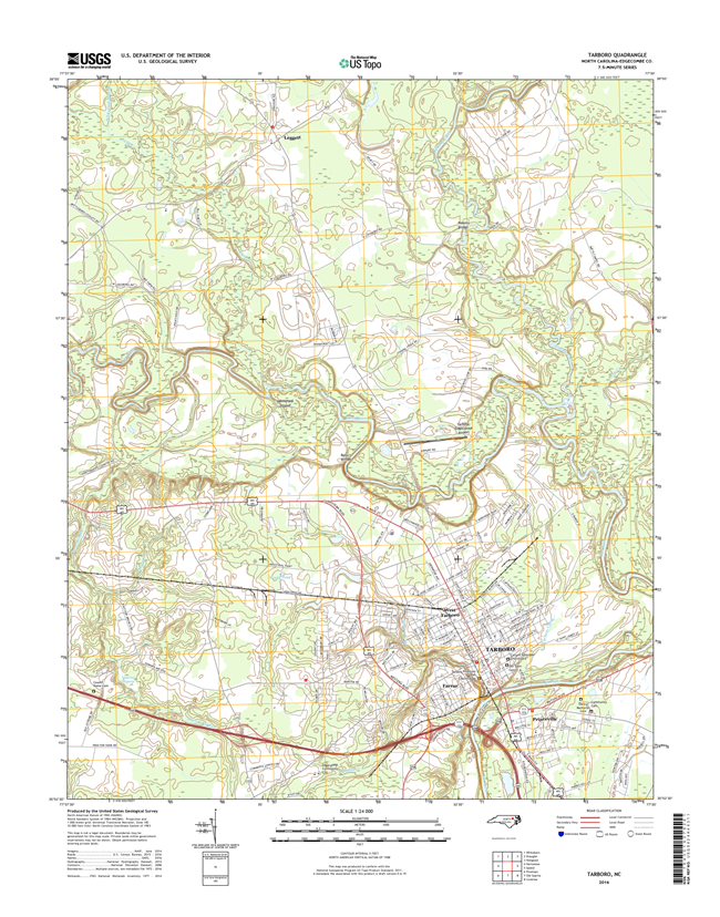 Tarboro North Carolina  - 24k Topo Map