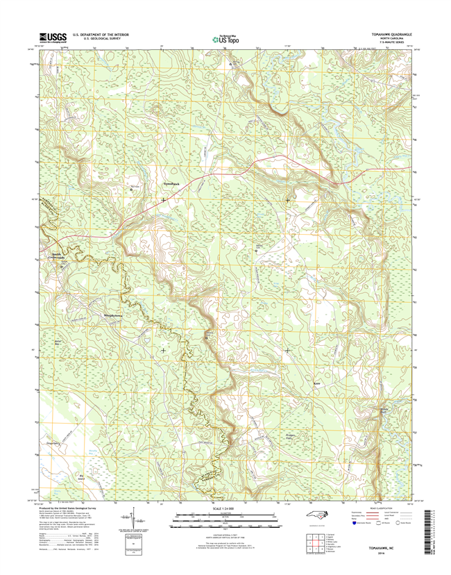 Tomahawk North Carolina  - 24k Topo Map