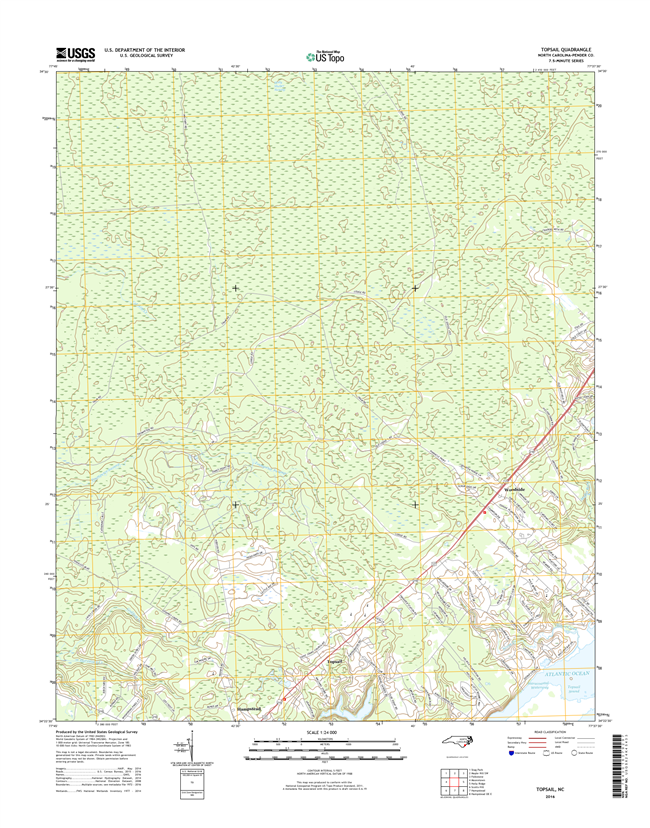 Topsail North Carolina  - 24k Topo Map