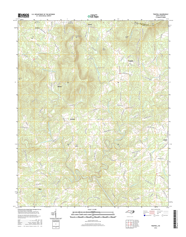 Traphill North Carolina  - 24k Topo Map