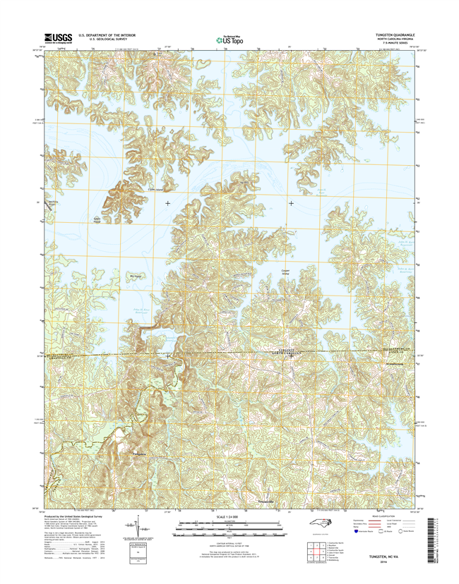 Tungsten North Carolina - Virginia - 24k Topo Map