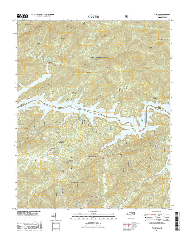 Tuskeegee North Carolina  - 24k Topo Map