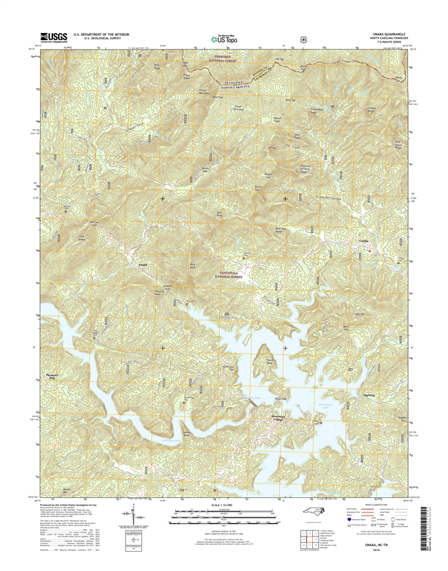 Unaka North Carolina - Tennesseee - 24k Topo Map
