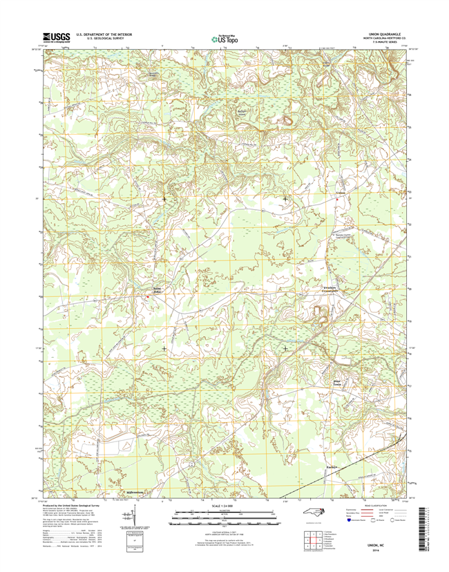 Union North Carolina  - 24k Topo Map