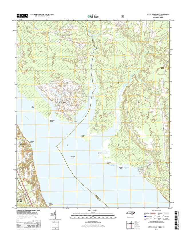 Upper Broad Creek North Carolina  - 24k Topo Map