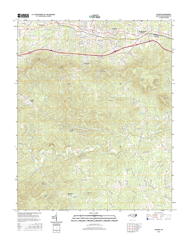Valdese North Carolina  - 24k Topo Map