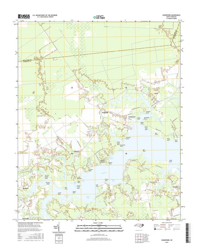 Vandemere North Carolina  - 24k Topo Map