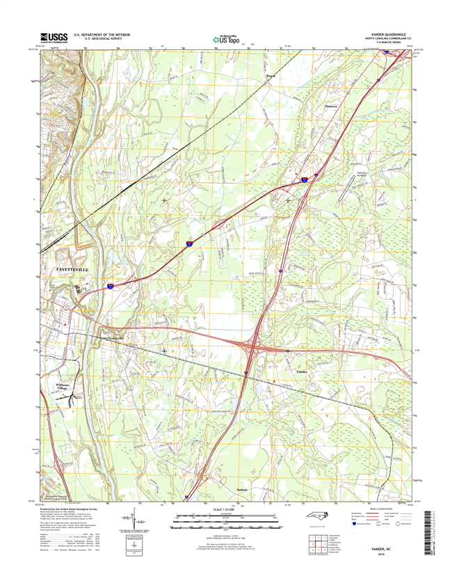 Vander North Carolina  - 24k Topo Map