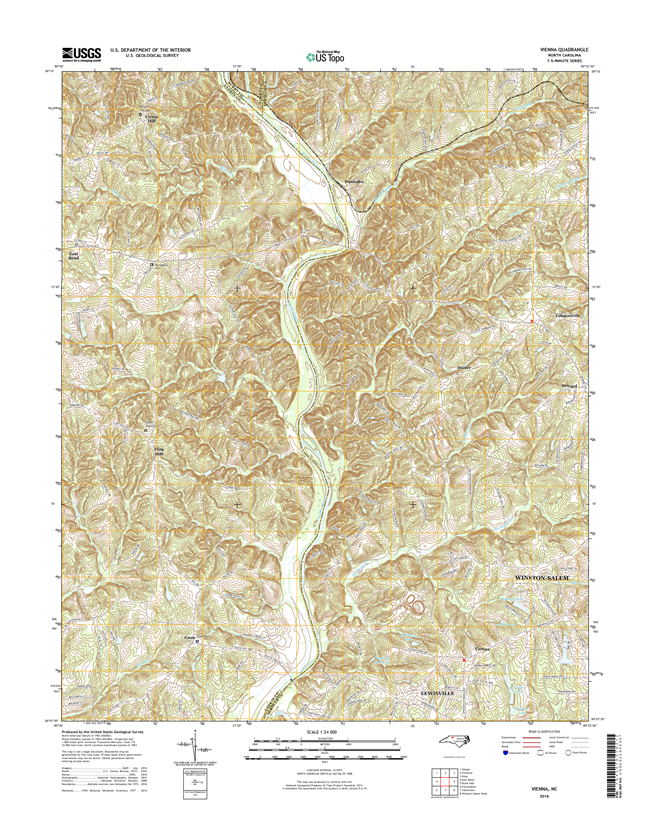 Vienna North Carolina  - 24k Topo Map