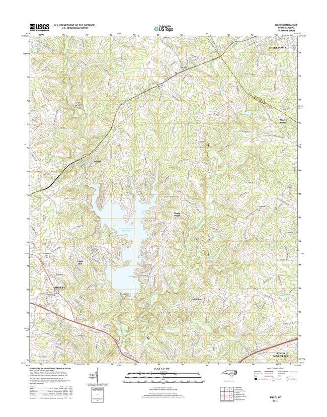 Waco North Carolina  - 24k Topo Map