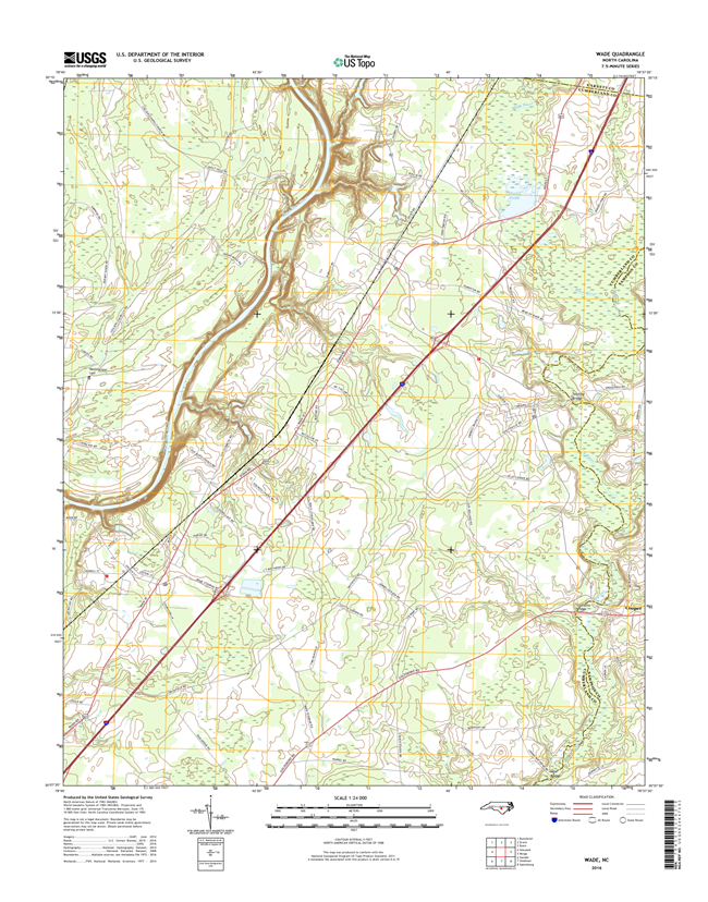 Wade North Carolina  - 24k Topo Map