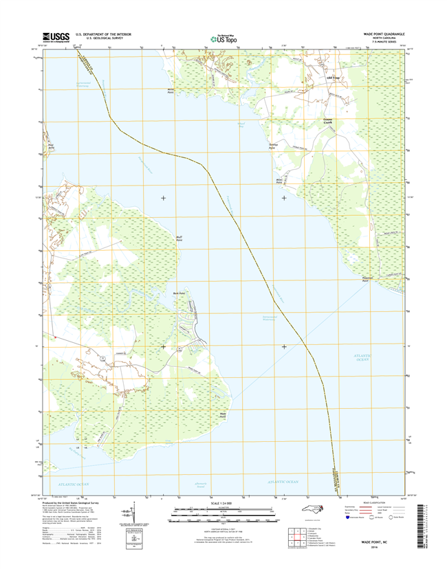 Wade Point North Carolina  - 24k Topo Map
