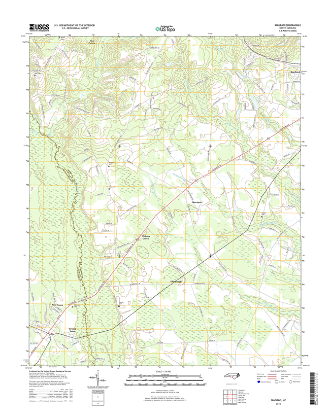 Wagram North Carolina  - 24k Topo Map