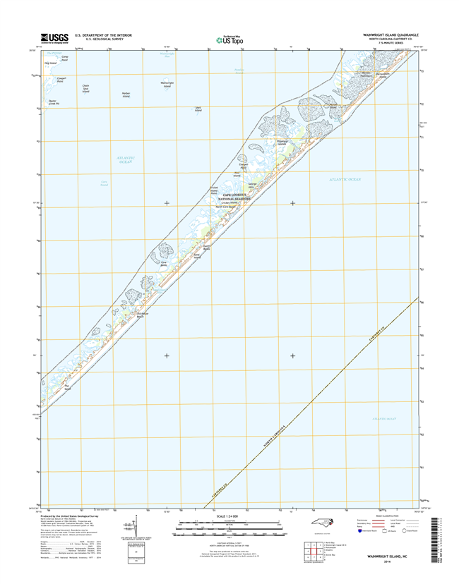 Wainwright Island North Carolina  - 24k Topo Map