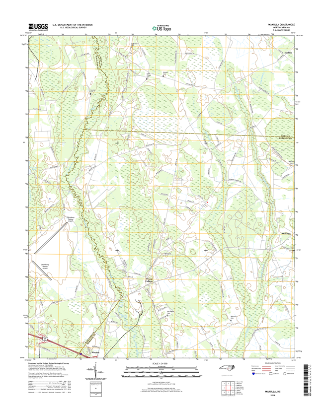 Wakulla North Carolina  - 24k Topo Map