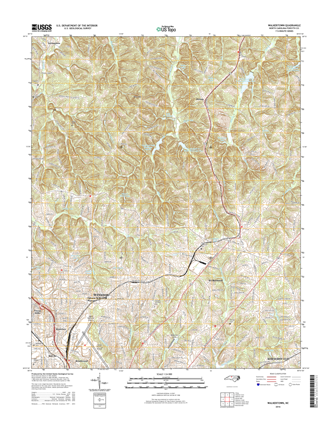 Walkertown North Carolina  - 24k Topo Map