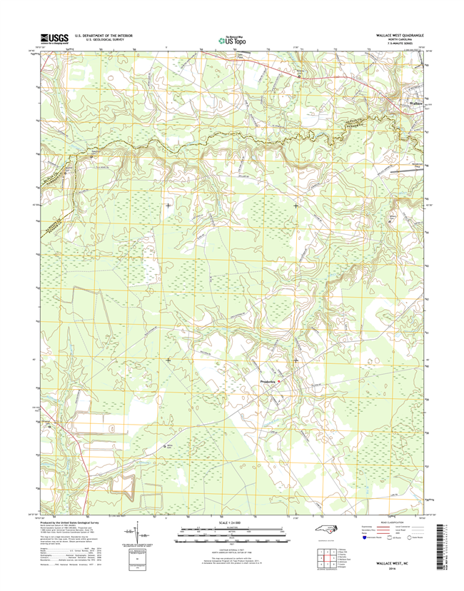 Wallace West North Carolina  - 24k Topo Map