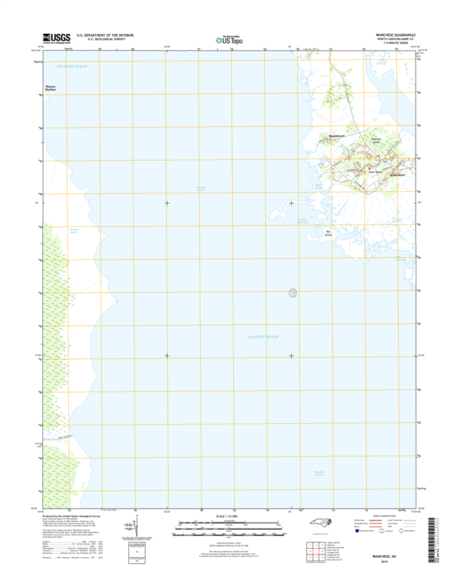 Wanchese North Carolina  - 24k Topo Map