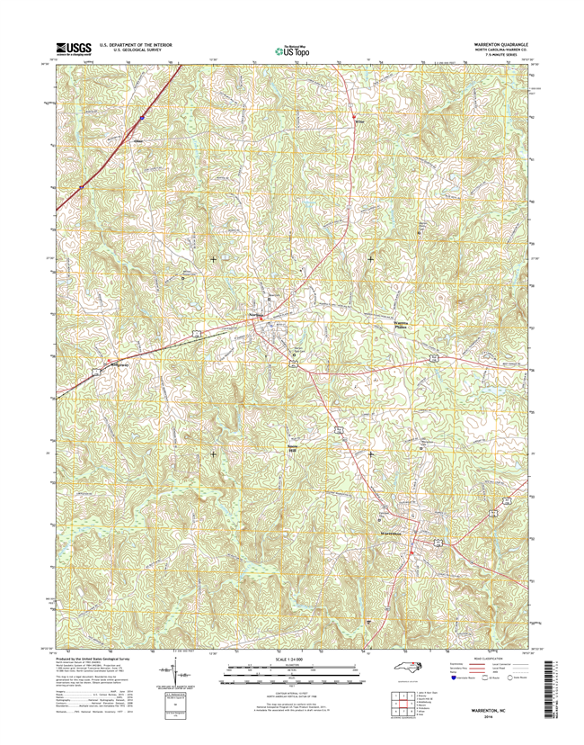 Warrenton North Carolina  - 24k Topo Map