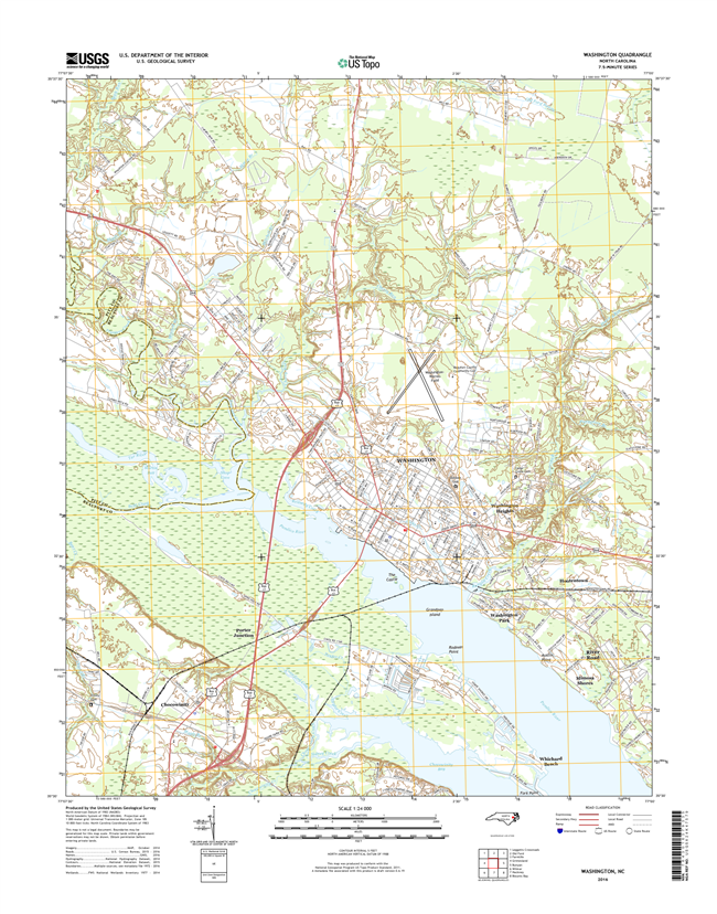 Washington North Carolina  - 24k Topo Map