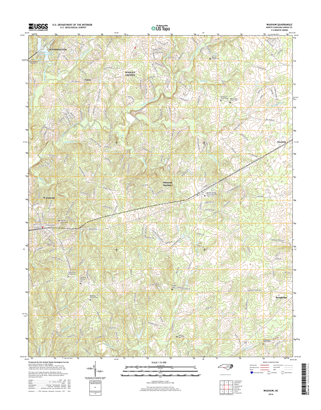 Waxhaw North Carolina  - 24k Topo Map
