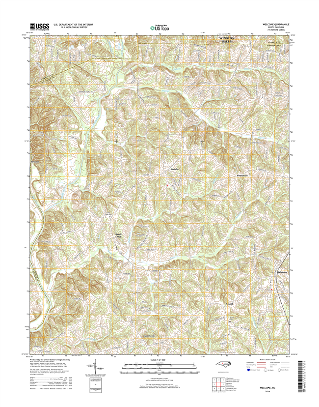 Welcome North Carolina  - 24k Topo Map