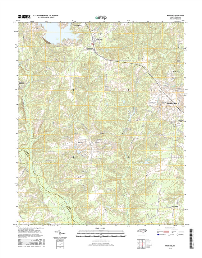West End North Carolina  - 24k Topo Map