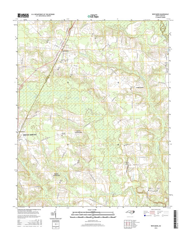Whitakers North Carolina  - 24k Topo Map