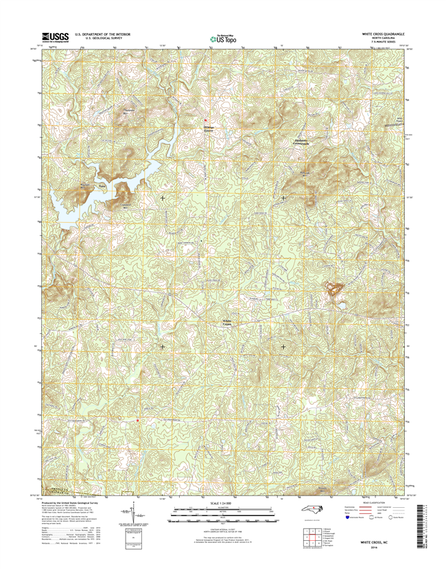 White Cross North Carolina  - 24k Topo Map