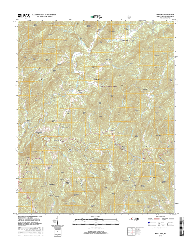 White Rock North Carolina  - 24k Topo Map