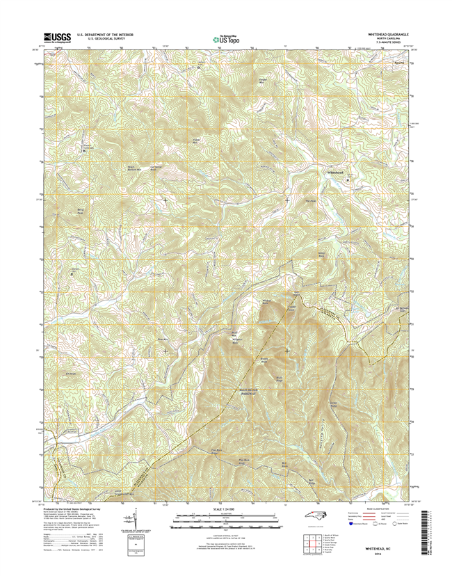 Whitehead North Carolina  - 24k Topo Map