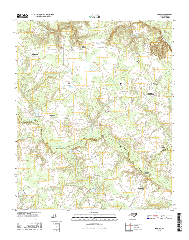 Williams North Carolina  - 24k Topo Map