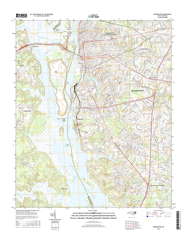 Wilmington North Carolina  - 24k Topo Map