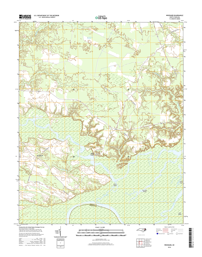 Woodard North Carolina  - 24k Topo Map