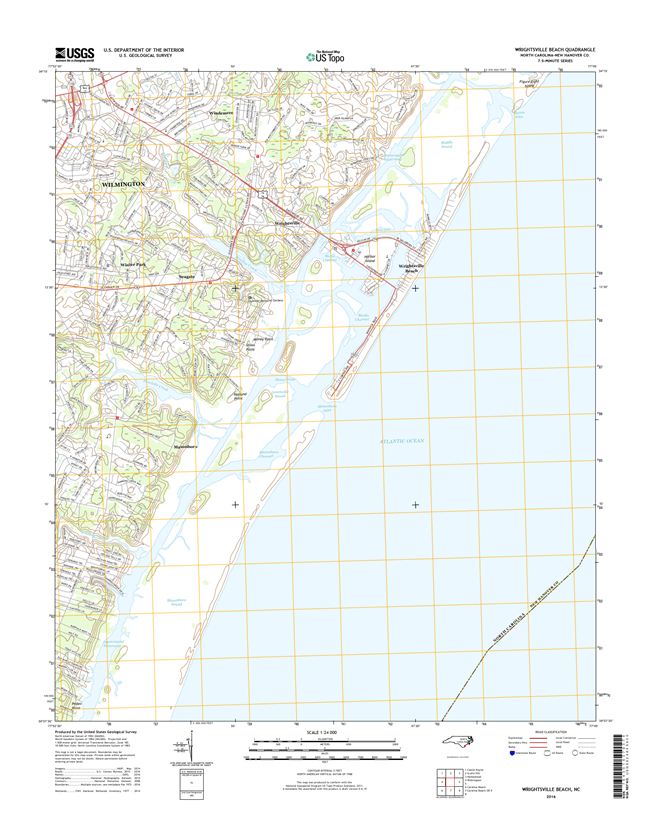 Wrightsville Beach North Carolina  - 24k Topo Map